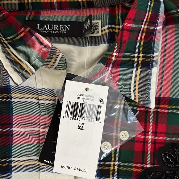 LAUREN RALPH LAUREN Bullion Checked Plaid Twill Shirt - Picture 11 of 15